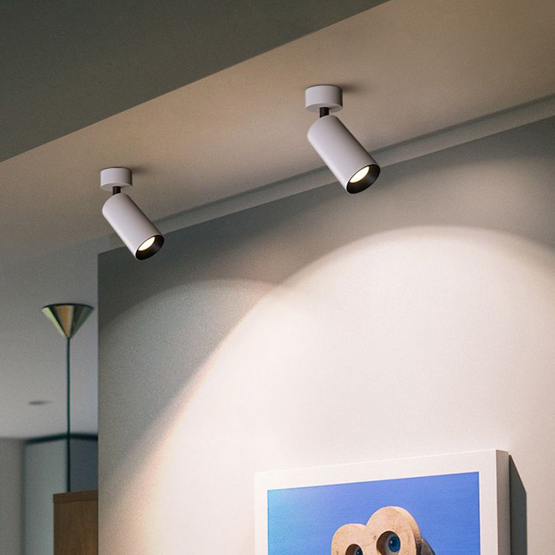 Cylinder Ceiling Light Fixture Contemporary LED Flush Mount for Living Room