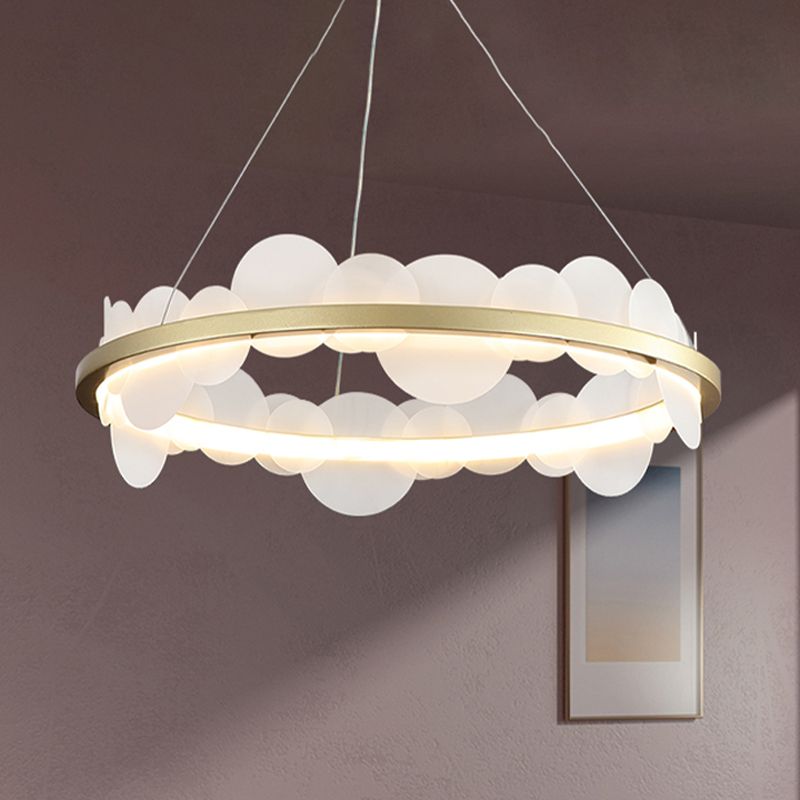 Panneau rond en acrylique suspension du lustre contemporain 23,5 "/31,5" Dia LED PENDANT ORD AVEC DESIGN