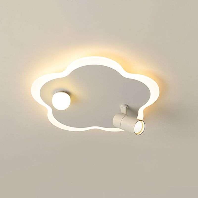 Contemporary Flower-Shaped LED Flush Mount Ceiling Lights White Acrylic Ceiling Mounted Fixture