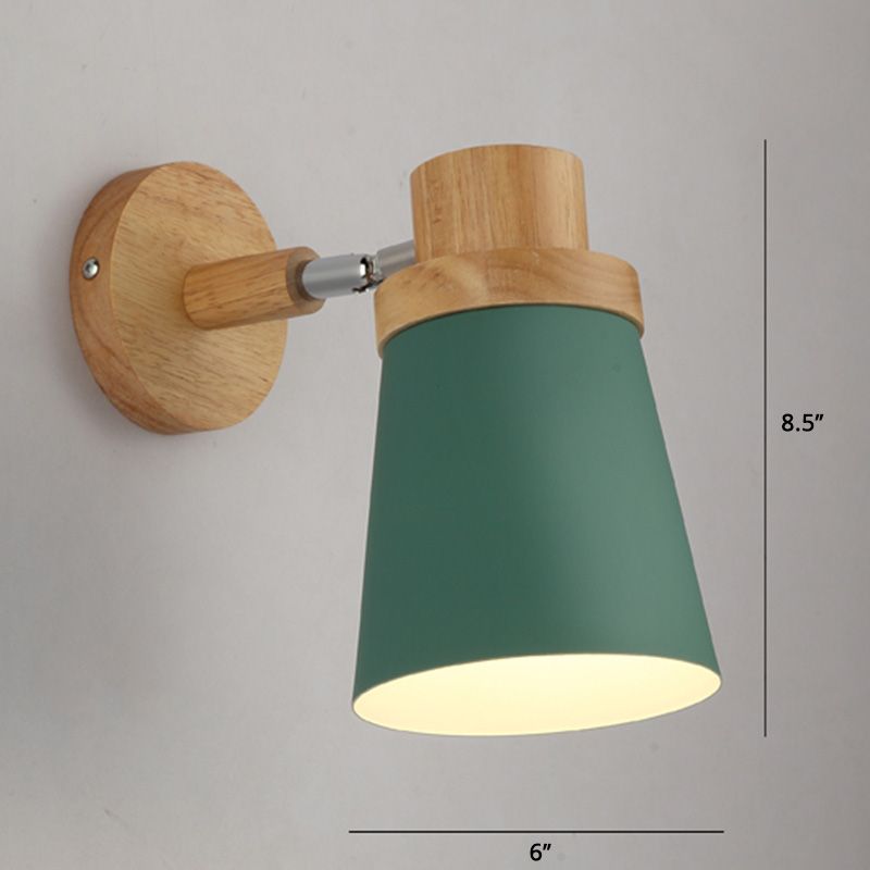 Rotatable Schatten Metall Wand montiert Lesen leichter Makkaronstil 1-Licht-Wandlampe für Schlafzimmer