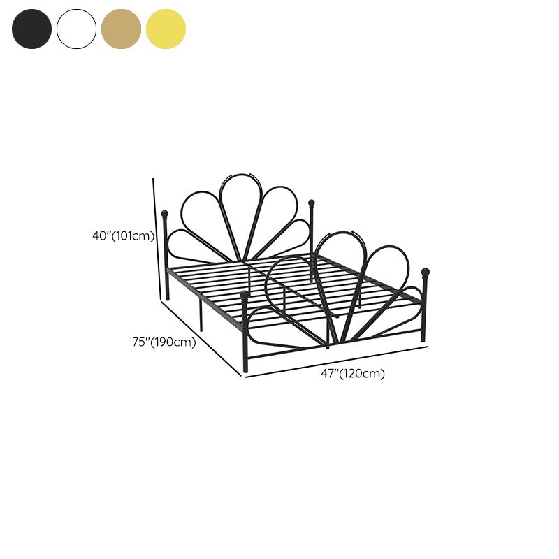 Metal High Open-Frame Bed Contemporary Wire-Grid Simple Bed Frame