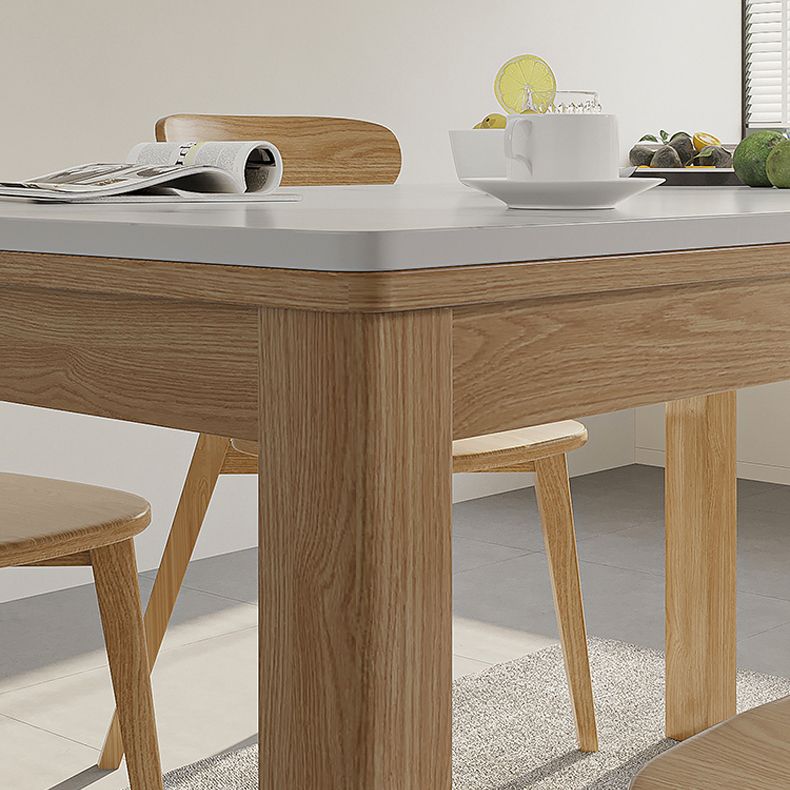 Stone Top Dining Table Set with Wooden Chairs 1/2/5 Pieces Dinette Set for Home