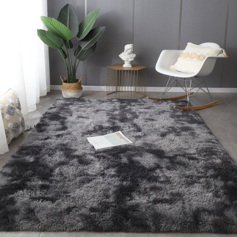 Simplicity Solid Rug Polyester Indoor Carpet Non-Slip Backing Shag Area Carpet for Living Room