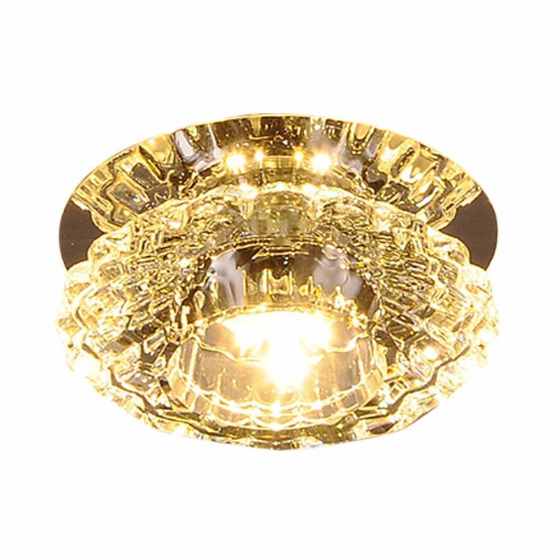 Floral Flush Ceiling Light Fixture Minimalist Clear Crystal Living Room Flush Mount Spotlight