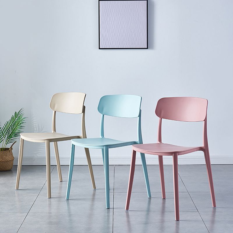 Scandinavian Home Plastic Side Chair Matte Finish Open Back Dining Chair (Set of 4)