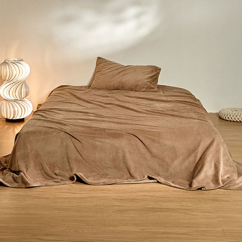 Flannel Bed Sheet Set Winter Solid Fitted Sheet for Bedroom