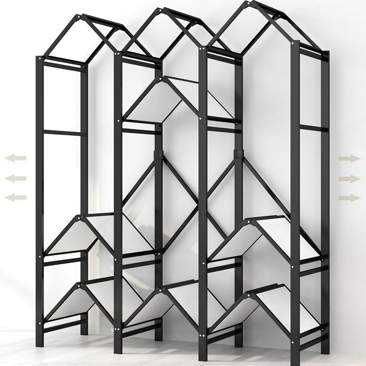 Stainless Steel Frame Wardrobe Armoire Modern Style Wardrobe Cabinet with Clothing Rod