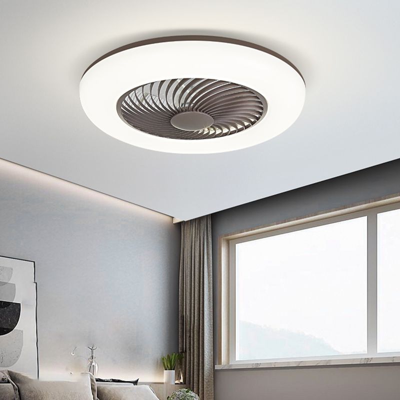 Metal Ceiling Fan Light Modern Style 1 Light Ceiling Fan Light for Dining Room