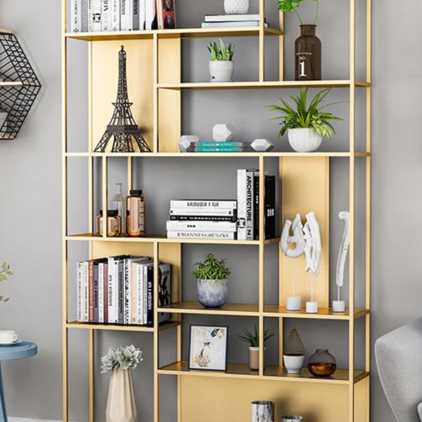 Metal Etagere Bookcase Modern Open Back Bookshelf for Home Office