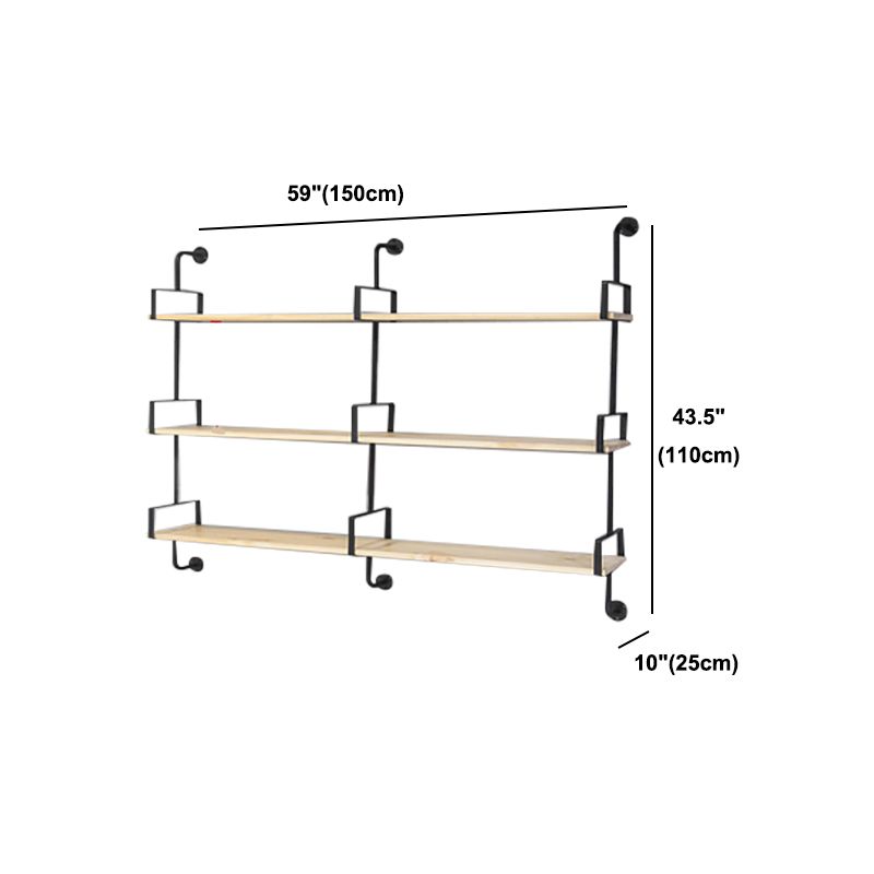 9.84"W Bookshelf Industrial Style Wall Mounted Solid Wood Bookcase for Home Office