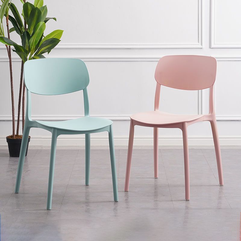 Home Plastic Side Chair Dining Room Open Back Armless Chairs