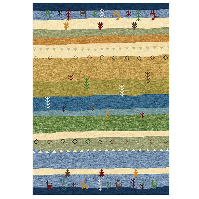 Multicolor Nostalgia Area Tapis Polyester Tribe Normatic Tribe Rapis de tapis lavable pour le salon