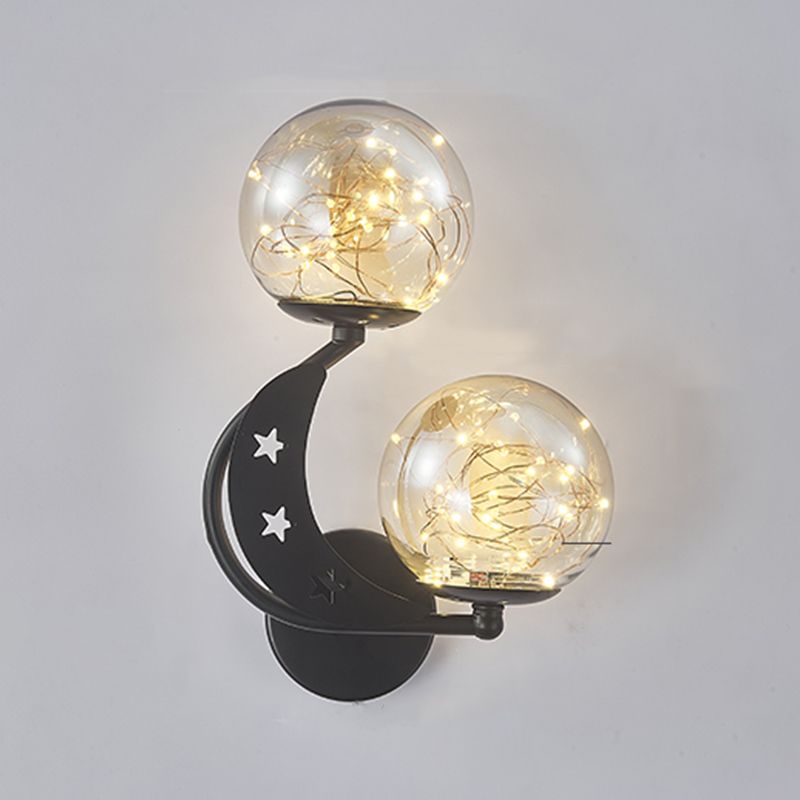 Modern Style Spherical Shape Wall Lights Glass Wall Mount Lights