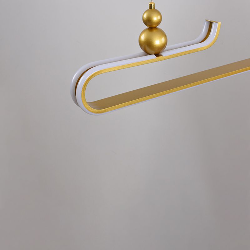 Modern Aluminum Island Light Fixtures Geometry 2-Light Restaurant LED Hanging Lamps