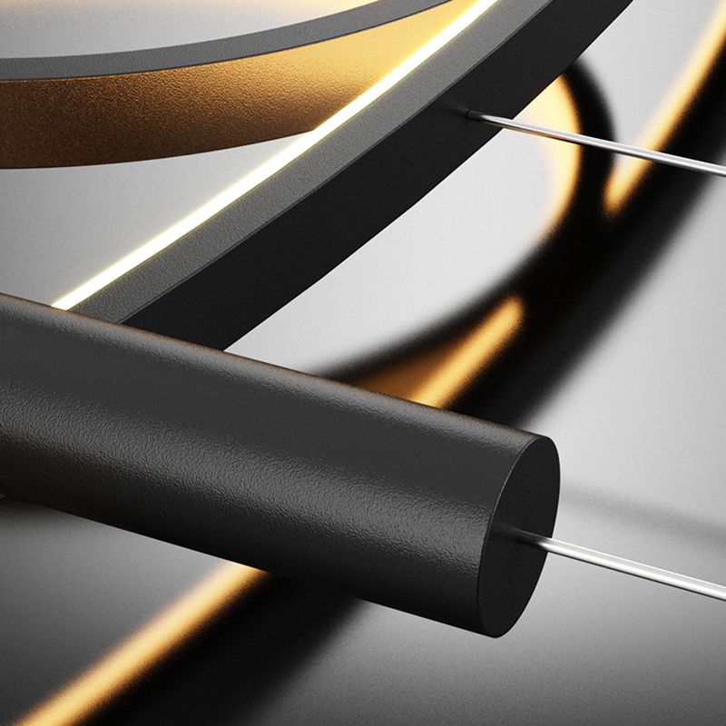 Acryl lineair LED -eilandlicht in modern beknopte stijl smeedijzeren hanglamp voor eetkamer