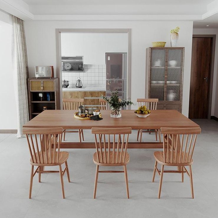 Modern Solid Wood Dining Table Trestle Base Dining Table for Dining Room