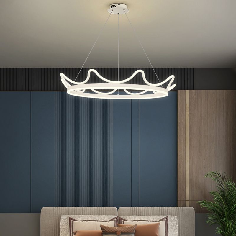 Contemporary Crown Chandelier Lights Metal 2 Light Chandelier Pendant Light