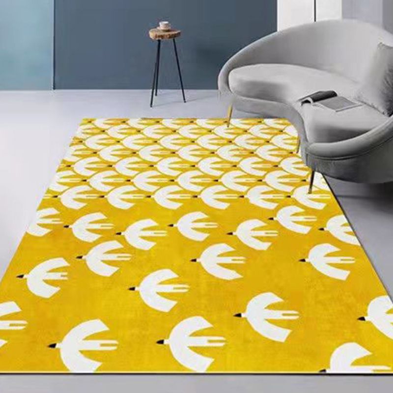 Pink Modern Rug Polyester Leopard Grain Rug Washable Rug for Drawing Room