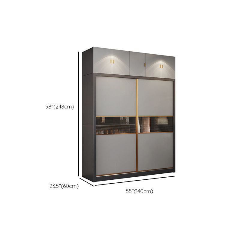 Sliding Engineered Wood Wardrobe Cabinet Modern Wardrobe Armoire