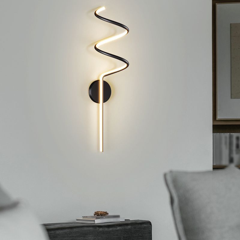 Linear Shape Metal Wall Lighting Idea Modern Style 1 Light Wall Light Fixture