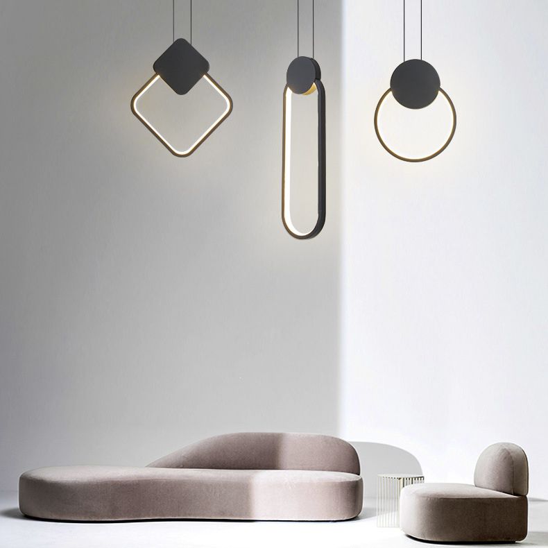 Luce a sospensione a sospensione a 1 luci a sospensione di metallo lineare