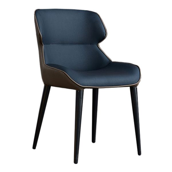 Faux Leather and Metal Armless Dining Chairs Modern Side Chair