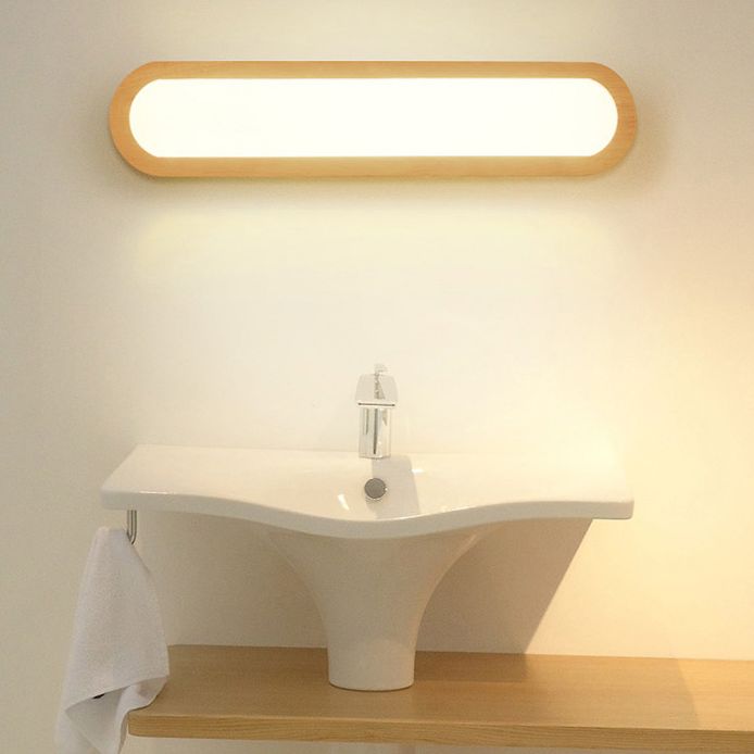 Lineaire ovaal houten spoelwand SCONCE eenvoud Acryl LED ijdelheid Wandlicht voor slaapkamer