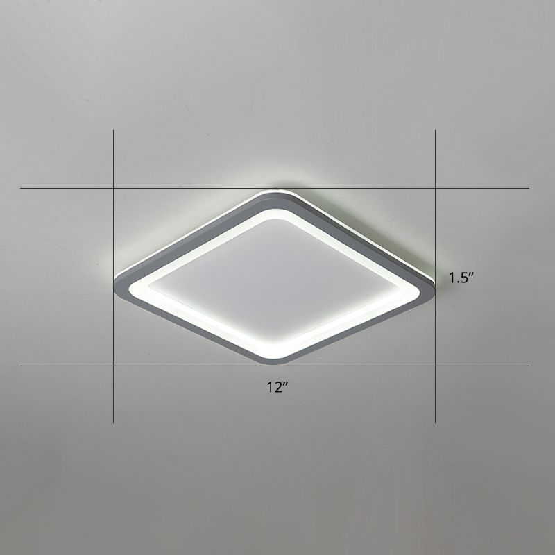 Grey Super Thin Ceiling Fixture Nordic Metal Surface Mounted Led Ceiling Light for Living Room