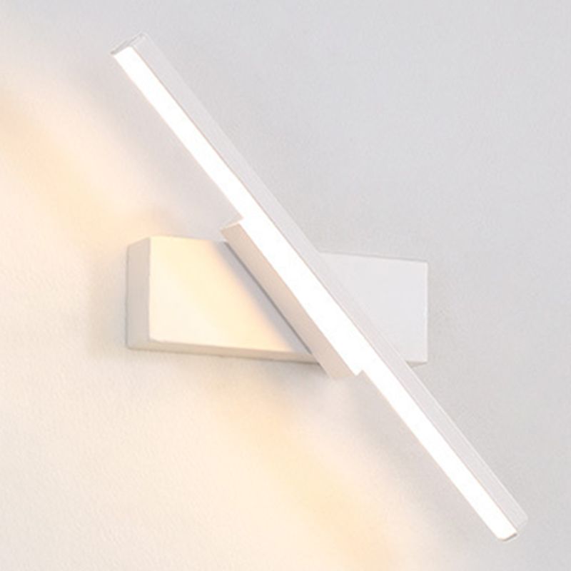 Lámpara de pared LED rectangular de aluminio en simplicidad moderna de hierro forjado aplastador de pared giratoria con sombra de silicona