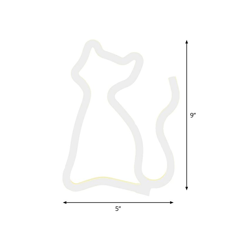 Creative LED Night Light White Cat USB Powered Wall Night Lamp with Plastic Shade