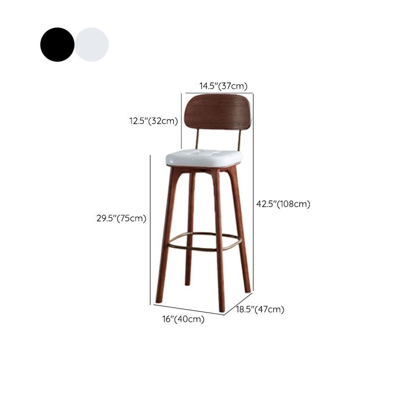 Industrial Style Wood Counter Chair Footrest Counter Stool for Living Room