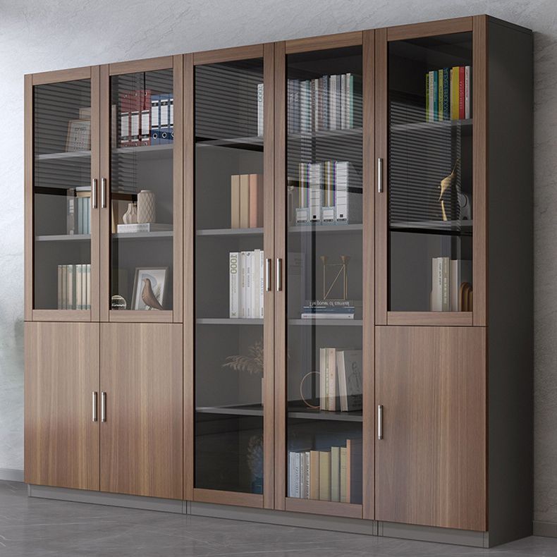 Contemporary Bookcase Closed Back Engineered Wood Vertical Shelf Bookcase
