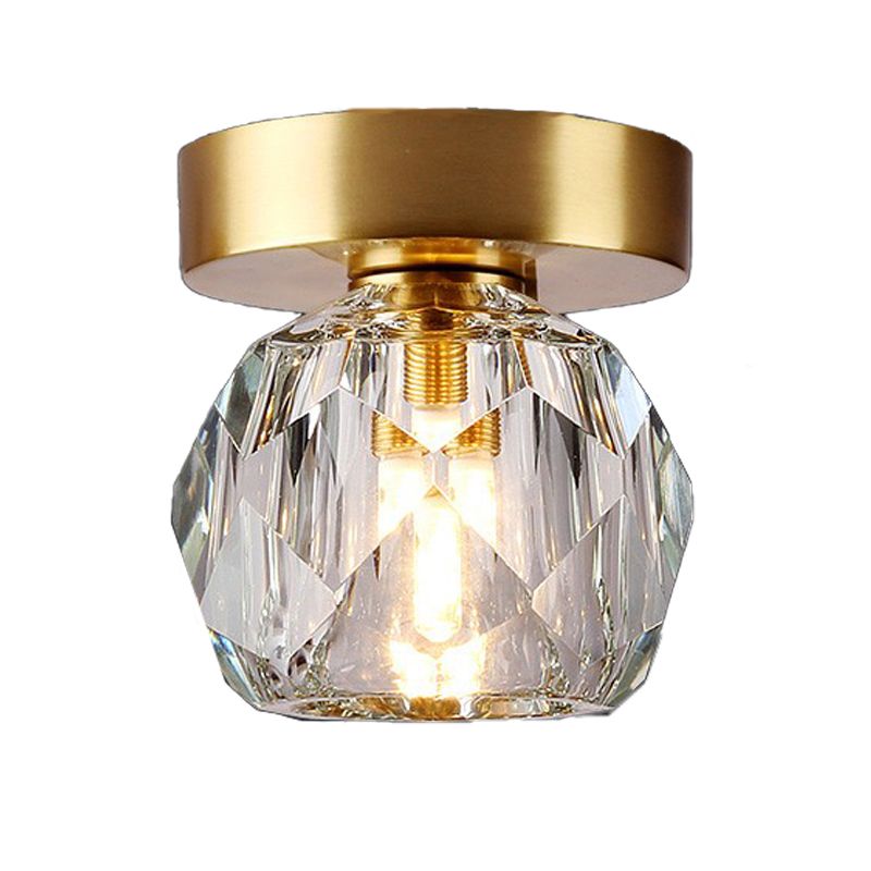 Ronde plafondinbouwlamp Modern kristallen gangpad dichtbij plafondlamp in koperachtig
