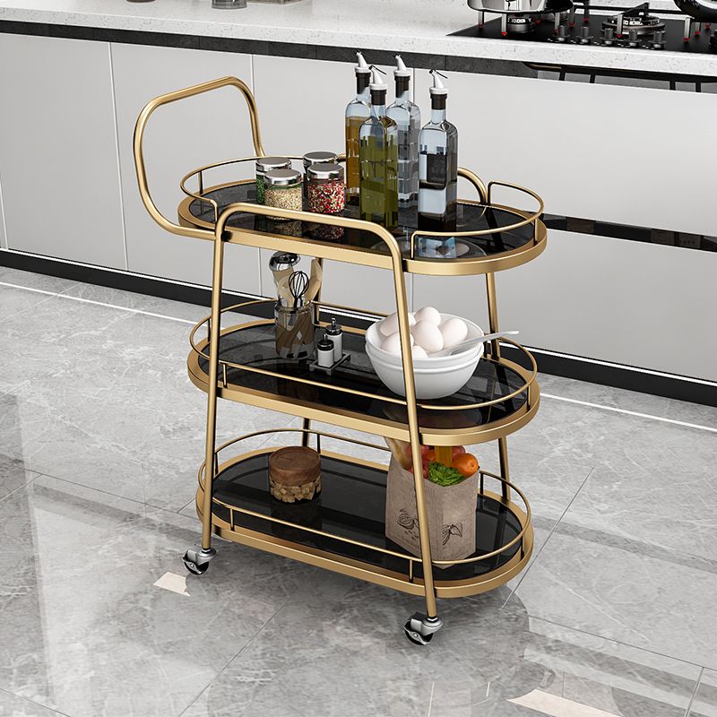 32.28" High Rolling Contemporary Prep Table Metal Prep Table with Open Storage