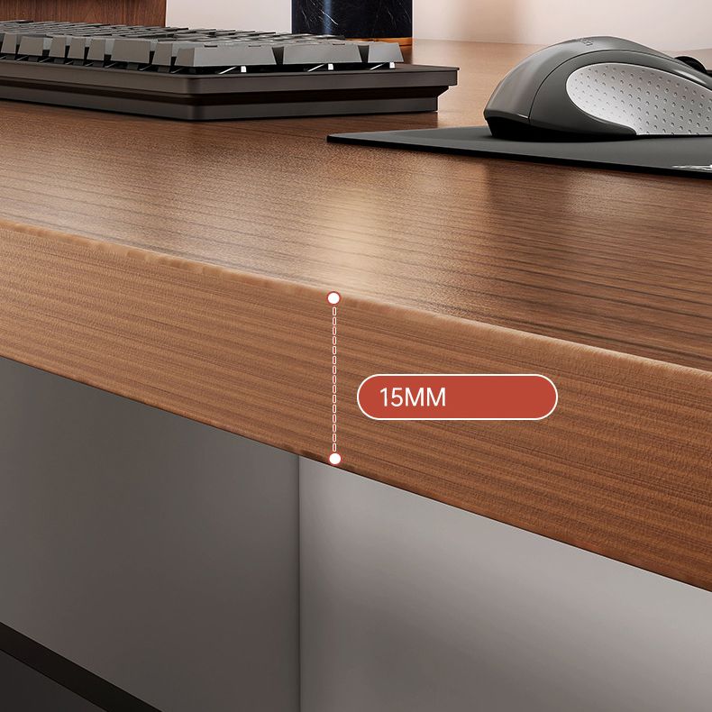 Modern Wood Office Desk Cable Management Rectangular Computer Desk