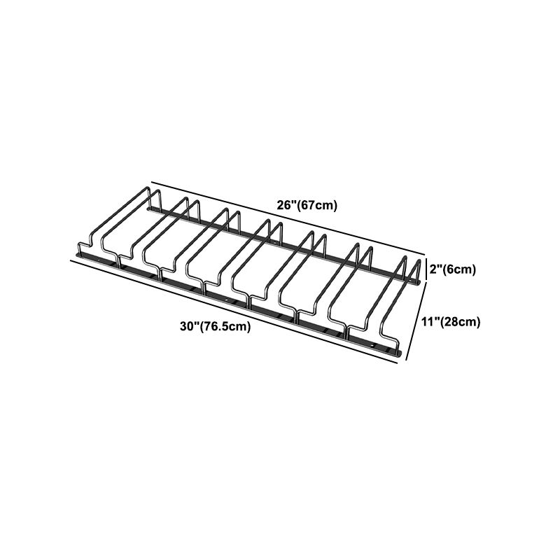 Contemporary Metal Wine Glass Rack Hanging Glass & Stemware Holder in Black
