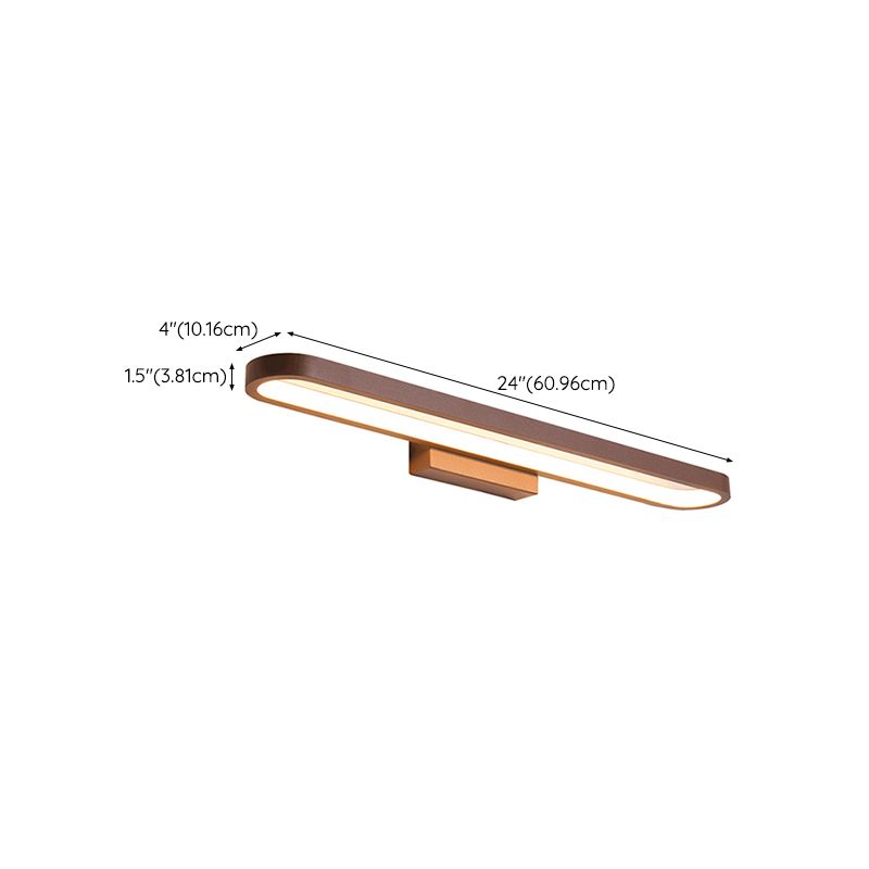 Contemporary LED Mirror Lamp Brown Metal Vanity Wall Light Fixtures for Bathroom