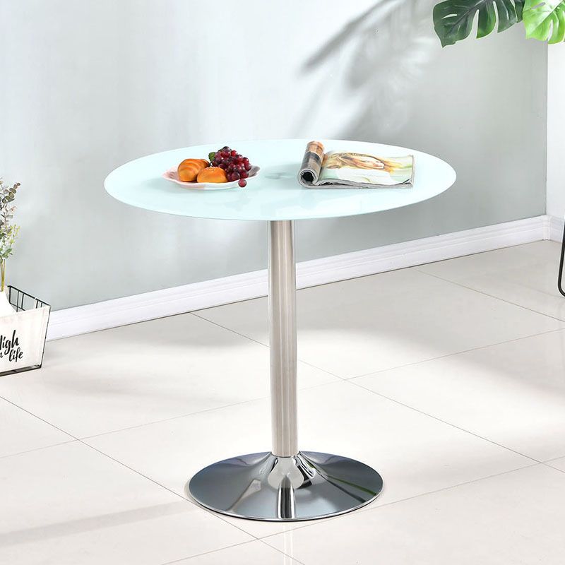 Glass Top Dining Table Modern Round Dining Table with Pedestal Base