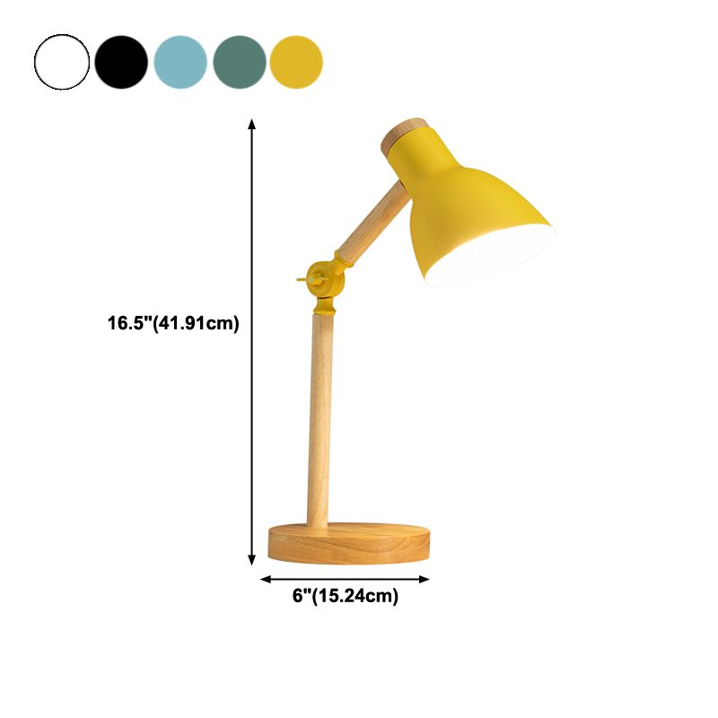 Lampada da tavolo notturna conica moderna in stile metallo a 1 luce