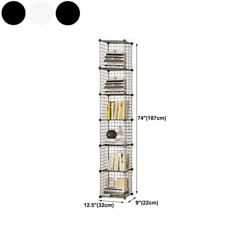 Contemporary Metal Shelf Bookcase Closed Back Home Book Shelf