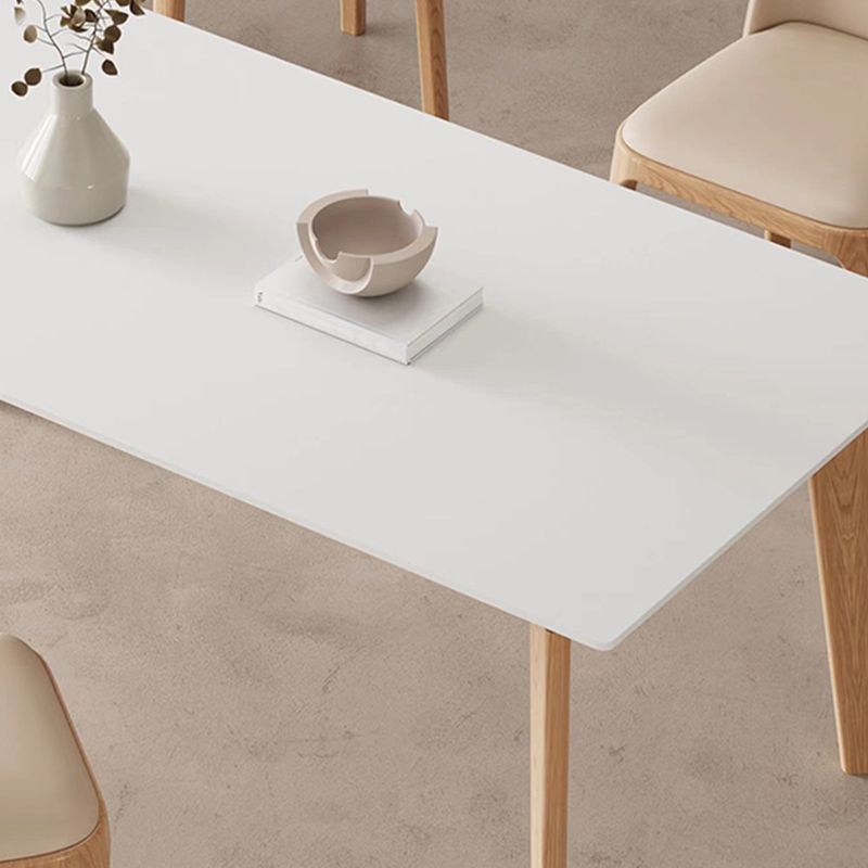 Modern 1/2/4/5/6/7 Pieces Dining Table Set Stone Rectangle Furniture in White