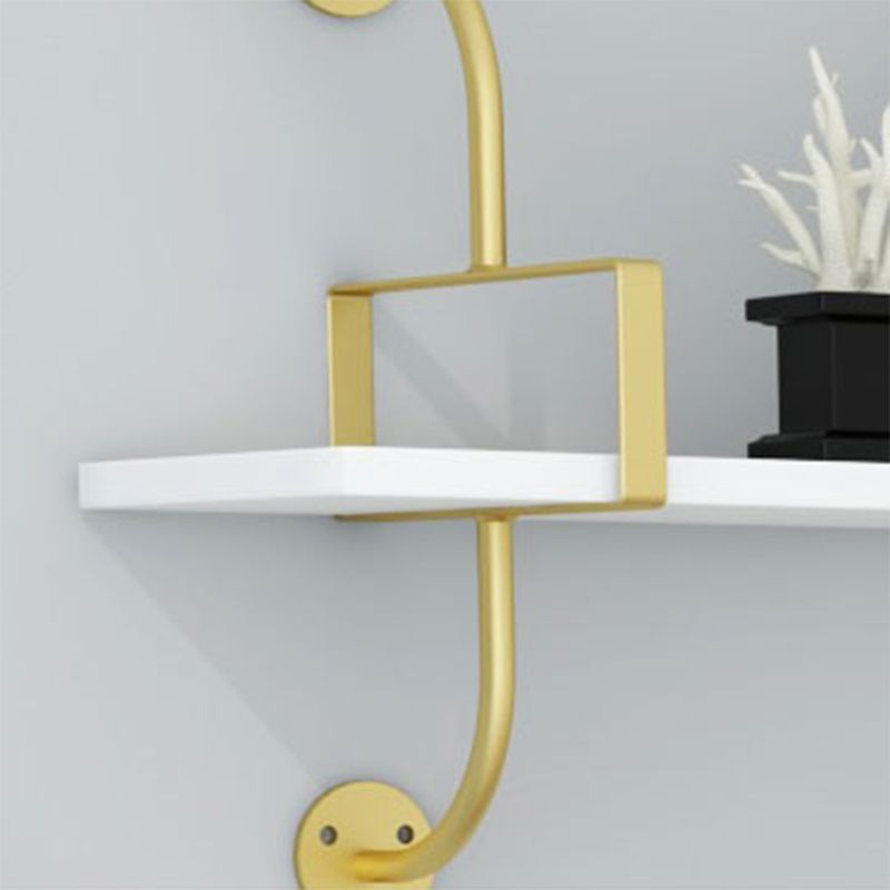 Contemporary Engineered Wood Bookshelf Floating White Bookcase