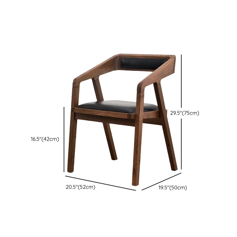 Contemporary Upholstered Arm Chair Home Walnut Wood Dining Chair