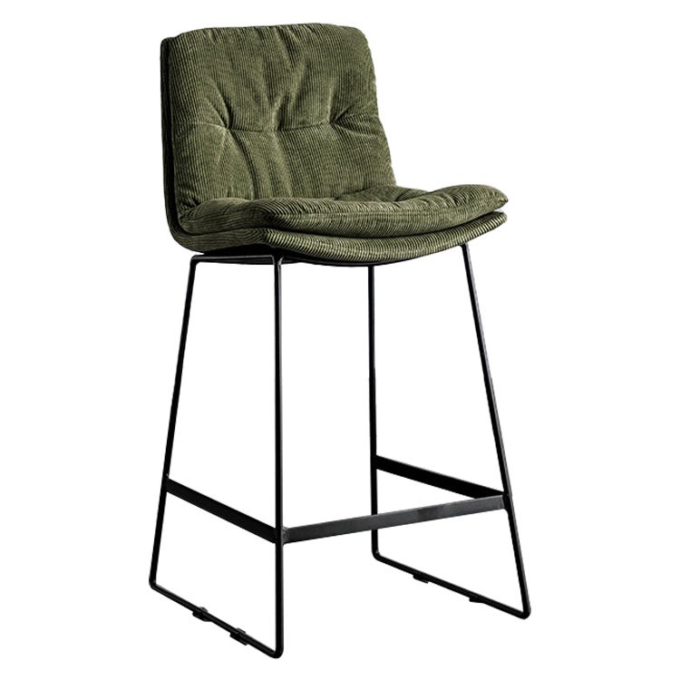 Scandinavian Low Back Home Stool Matte Finish Upholstered Bar Stools