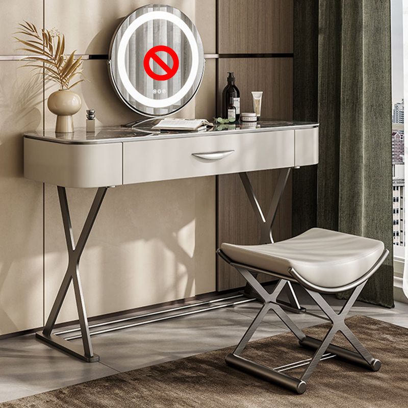 Slate Top Vanity Makeup Table Set Contemporary 1 Drawer Dressing Table