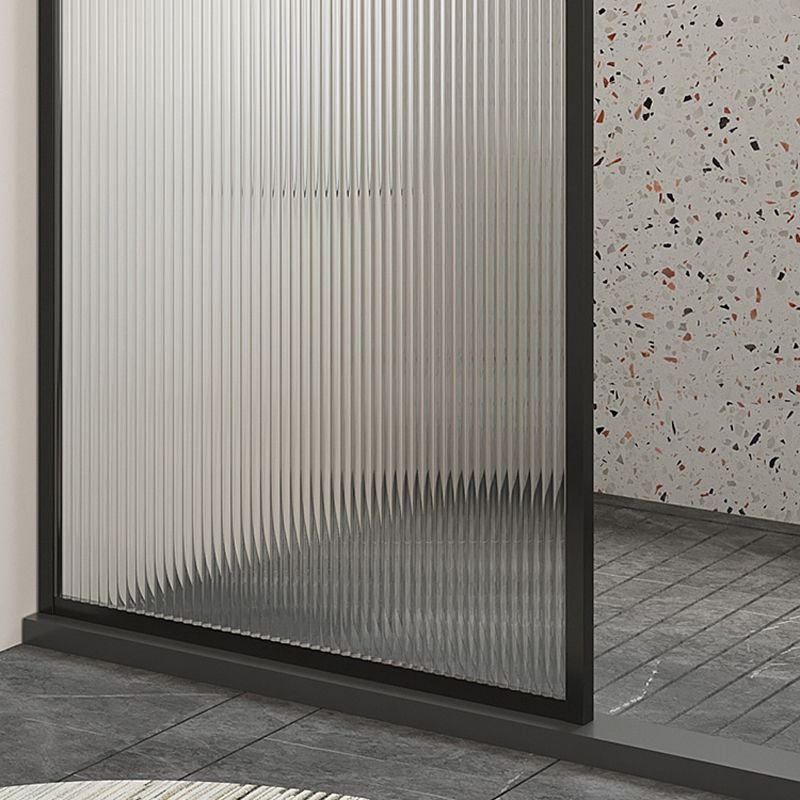 Half Partition Fixed Panel Black Full Frame Waterproof Shower Screen