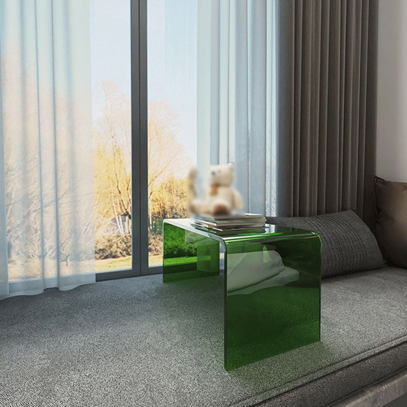 Modernistic Style Accent Side Table Rectangular Shape Plastic End Table