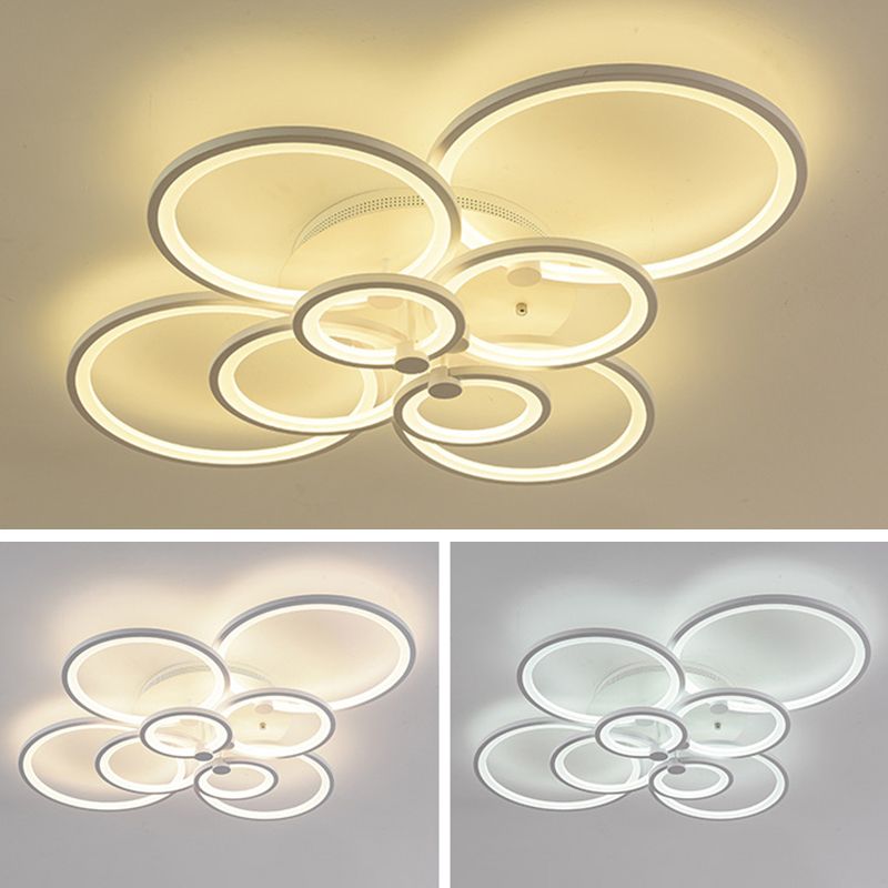Overlapping Circles Acrylic LED Ceiling Light Contemporary Style Simplicity Lighting Fixture for Living Room