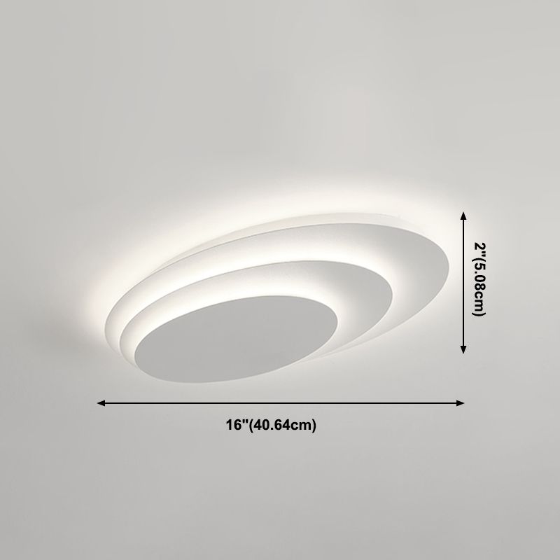 Lacquered Metal LED Flush Mount in Modern Concise Style Acrylic Geometric Ceiling Light in White