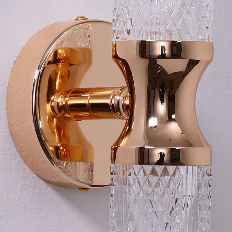Black / Gold 1 - Light Wall Light Solid Brass and Acrylic Cylinder Wall Fixture
